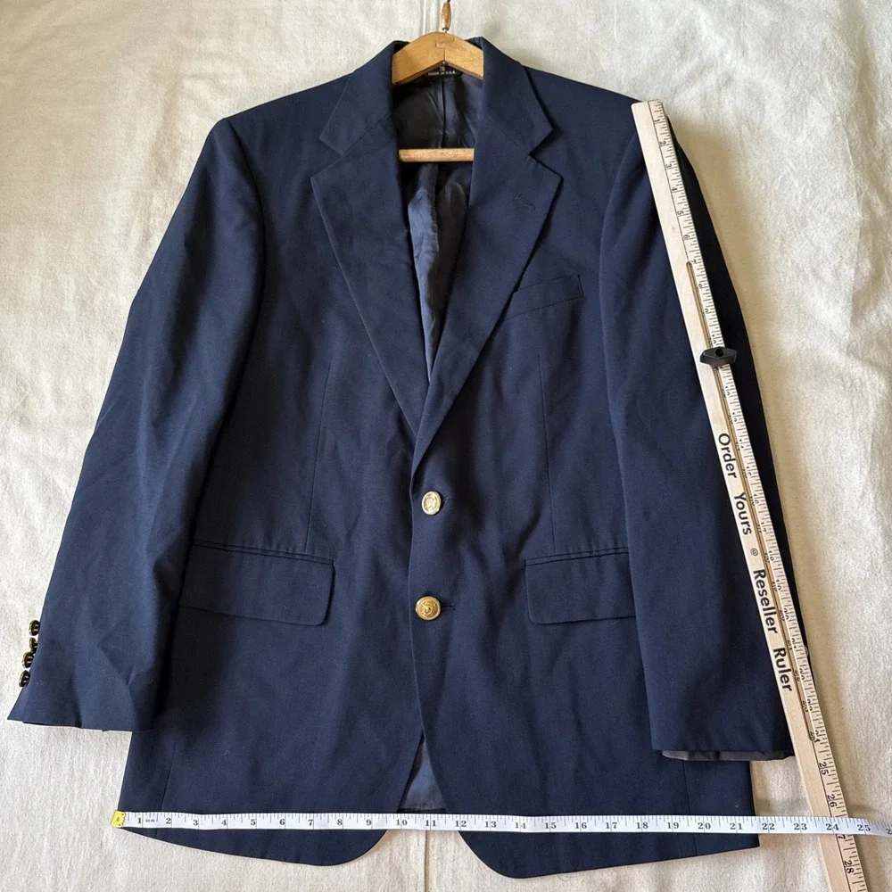 Polo University Club by Ralph Lauren Navy Blazer USA Gold Button Wool Sport Coat